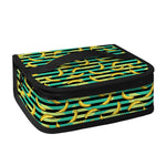 Teal Striped Banana Pattern Print Small Lunch Bag