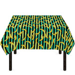 Teal Striped Banana Pattern Print Tablecloth