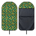 Teal Striped Banana Pattern Print Waterproof Car Seat Cover