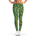 Teal Striped Banana Pattern Print Women's Leggings
