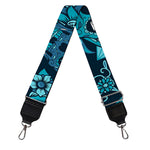 Teal Sugar Skull Flower Pattern Print Bag Strap