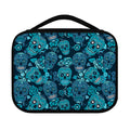 Teal Sugar Skull Flower Pattern Print Classic Bible Case