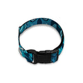 Teal Sugar Skull Flower Pattern Print Dog Collar