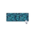 Teal Sugar Skull Flower Pattern Print Extended Mouse Pad