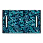 Teal Sugar Skull Flower Pattern Print Golf Cart Seat Cover