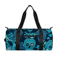 Teal Sugar Skull Flower Pattern Print Gym Bag