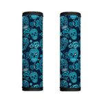 Teal Sugar Skull Flower Pattern Print Handle Covers