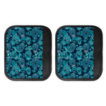 Teal Sugar Skull Flower Pattern Print Handle Covers