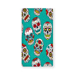 Teal Sugar Skull Pattern Print Baby Crib Sheet