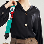 Teal Sugar Skull Pattern Print Bag Strap