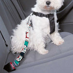 Teal Sugar Skull Pattern Print Dog Seat Belt