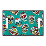 Teal Sugar Skull Pattern Print Golf Cart Seat Cover