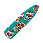 Teal Sugar Skull Pattern Print Ironing Board Cover