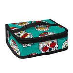 Teal Sugar Skull Pattern Print Small Lunch Bag