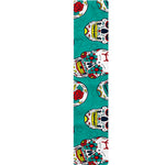 Teal Sugar Skull Pattern Print Table Runner