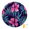 Teal Tropical Hibiscus Pattern Print Basketball