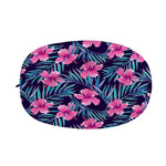 Teal Tropical Hibiscus Pattern Print Car Side Mirror Covers