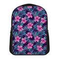 Teal Tropical Hibiscus Pattern Print Casual Backpack