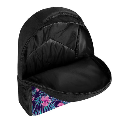 Teal Tropical Hibiscus Pattern Print Casual Backpack
