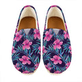 Teal Tropical Hibiscus Pattern Print Casual Shoes
