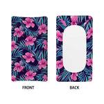 Teal Tropical Hibiscus Pattern Print Changing Pad Cover