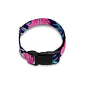 Teal Tropical Hibiscus Pattern Print Dog Collar