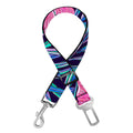 Teal Tropical Hibiscus Pattern Print Dog Seat Belt