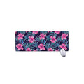 Teal Tropical Hibiscus Pattern Print Extended Mouse Pad