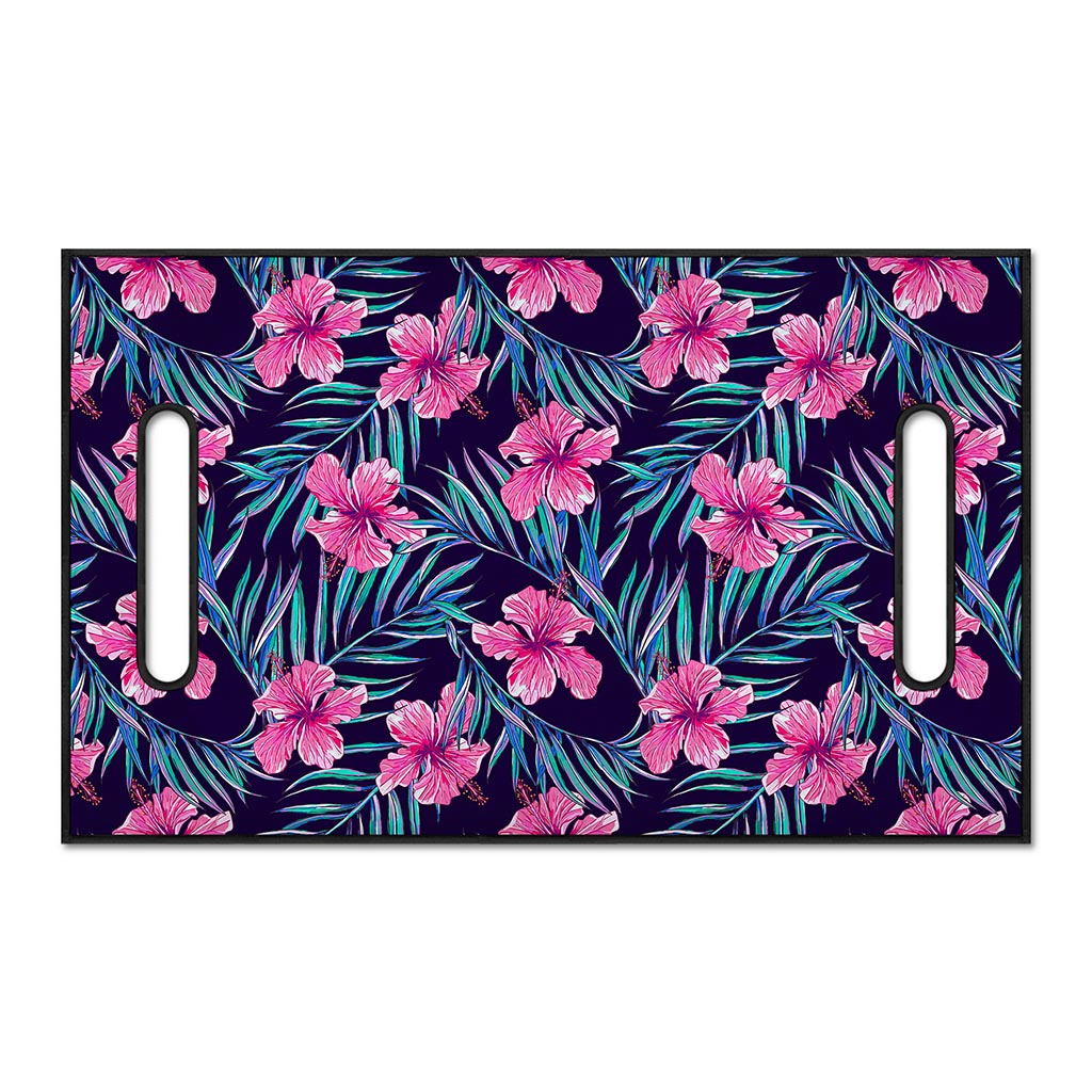 Teal Tropical Hibiscus Pattern Print Golf Cart Seat Cover