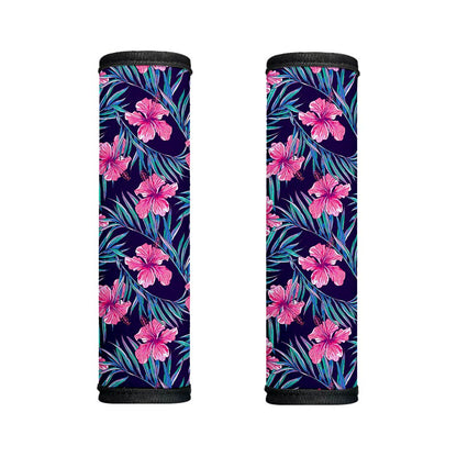 Teal Tropical Hibiscus Pattern Print Handle Covers