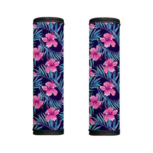 Teal Tropical Hibiscus Pattern Print Handle Covers