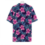Teal Tropical Hibiscus Pattern Print Hawaiian Shirt