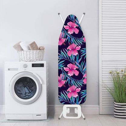Teal Tropical Hibiscus Pattern Print Ironing Board Cover