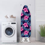 Teal Tropical Hibiscus Pattern Print Ironing Board Cover