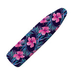 Teal Tropical Hibiscus Pattern Print Ironing Board Cover