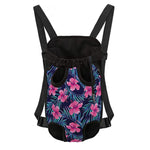 Teal Tropical Hibiscus Pattern Print Pet Carrier Backpack