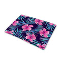 Teal Tropical Hibiscus Pattern Print Pet Cooling Mat Cover