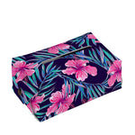 Teal Tropical Hibiscus Pattern Print Rectangle Tissue Box Cover