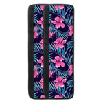 Teal Tropical Hibiscus Pattern Print Refrigerator Handle Covers