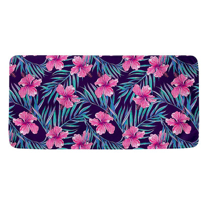 Teal Tropical Hibiscus Pattern Print Towel