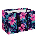 Teal Tropical Hibiscus Pattern Print Utility Tote Bag