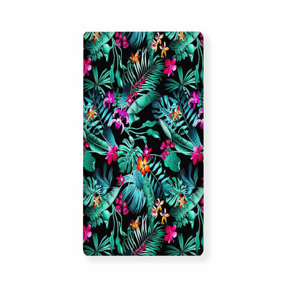 Teal Tropical Leaf Hawaii Pattern Print Baby Crib Sheet