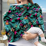 Teal Tropical Leaf Hawaii Pattern Print Baby Seat Cover