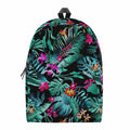 Teal Tropical Leaf Hawaii Pattern Print School Backpack