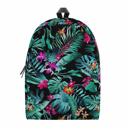 Teal Tropical Leaf Hawaii Pattern Print Backpack