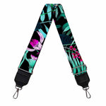Teal Tropical Leaf Hawaii Pattern Print Bag Strap