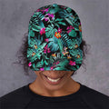 Teal Tropical Leaf Hawaii Pattern Print Baseball Cap
