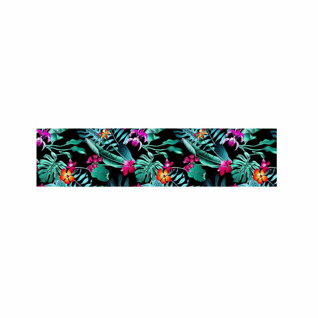 Teal Tropical Leaf Hawaii Pattern Print Bed Runner