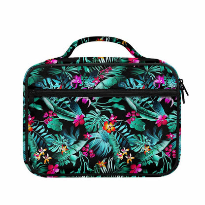 Teal Tropical Leaf Hawaii Pattern Print Briefcase Bible Bag