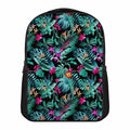 Teal Tropical Leaf Hawaii Pattern Print Casual Backpack
